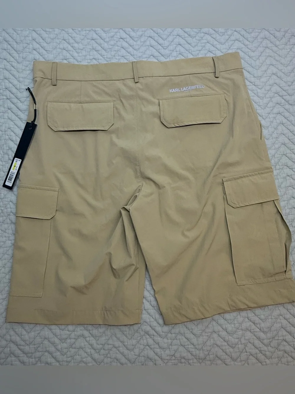 Karl Lagerfeld Men’s Performance Stretch Cargo Shorts Khaki